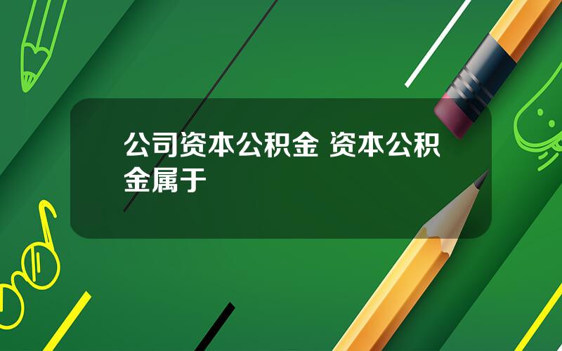 公司资本公积金 资本公积金属于